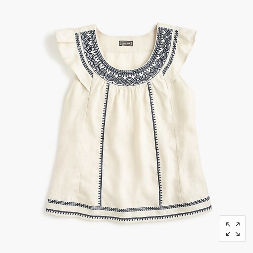 J Crew Embroidered Tank XS